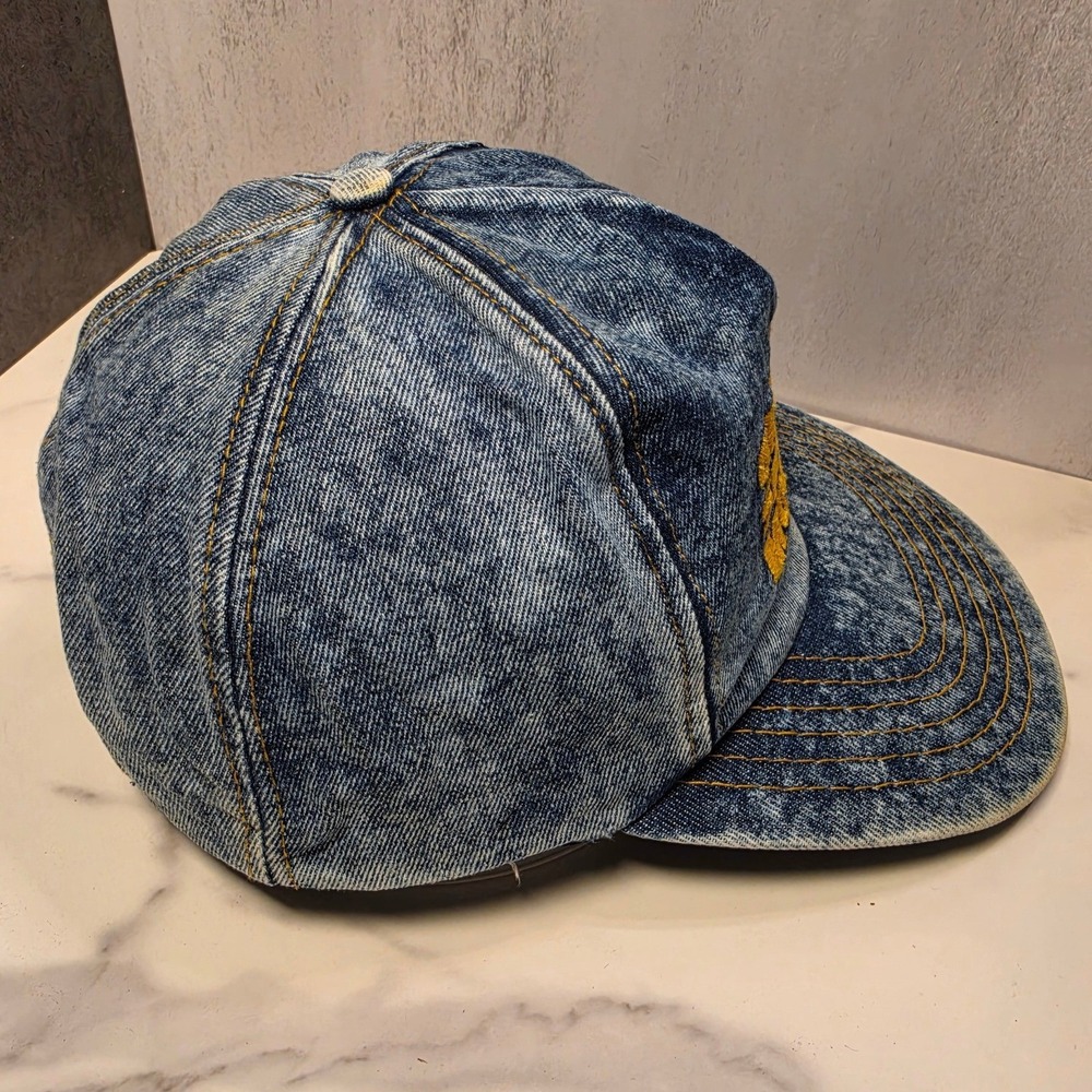 Vintage Great Smoky Mountains Acid Wash Denim Snapback Hat Blue Trucker‎ Cap - Picture 4 of 8